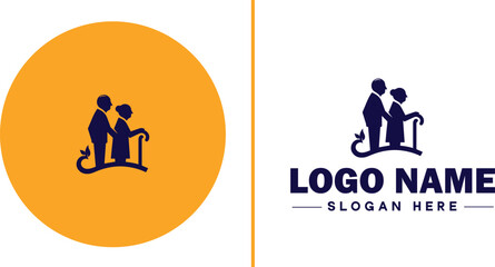 Retirement Community icon Senior living community Retirement village Senior community flat logo sign symbol editable vector