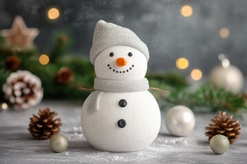 Snowman with Winter Decor