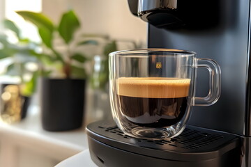 making coffee with machine