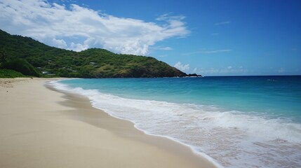 Serene Tropical Beachscape: Azure Waters and White Sands