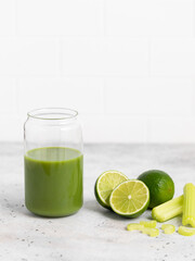 Green detox smoothie, cocktail, diet