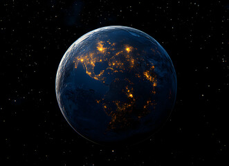 Obraz premium Night Earth: A Celestial View of North America's City Lights