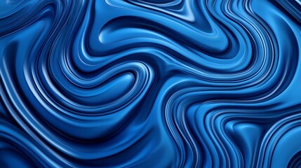 Abstract Liquid Texture with Flowing Blue Waves and Smooth Reflections on Surface