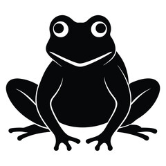 Simple and minimalist frog logo icon vector silhouette illustration