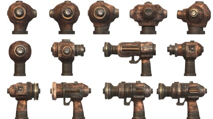 Naklejka premium Industrial Grade Rivet Guns Collection on White Background