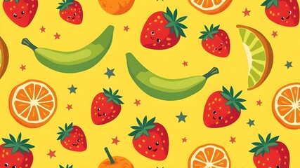 seamless background with fruits