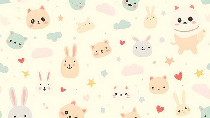 Fototapeta premium easter bunny with eggs