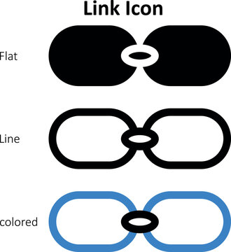 link icon of flast colored and line style