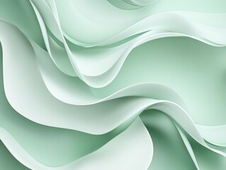 Abstract light green background with soft lines and curves, creating an elegant and minimalistic design.