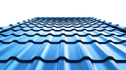 High-Quality Abstract View of Metal Roofing Sheets on White Background