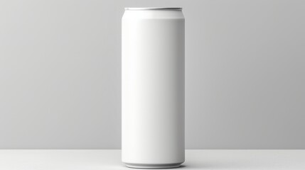 Blank Mockup of a 330ml Soda Can on a Minimalist Background with a Focus on Sleek and Modern Design Aesthetic for Creative Projects