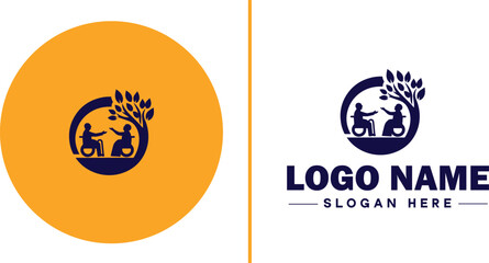 Retirement Community icon Senior living community Retirement village Senior community flat logo sign symbol editable vector