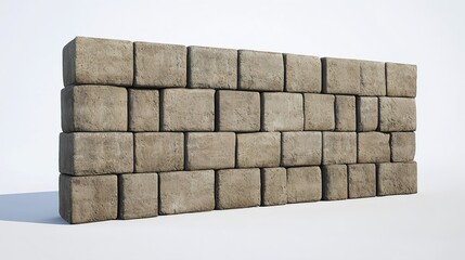 High Quality Photorealistic Stack of Precast Concrete Pavers Isolated