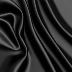 Fototapeta premium Black satin silk luxury material cloth background