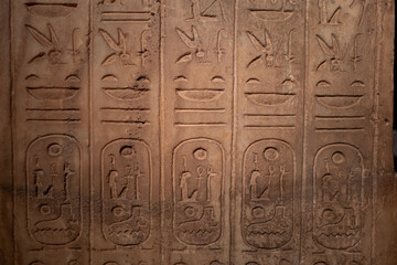 carved Egyptian hieroglyphs
