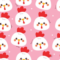 seamless pattern cute cartoon hen. cute animal pattern for wallpaper, background and gift wrap paper