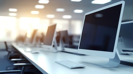 Modern Creative Workspace with High-Quality Computer Setup