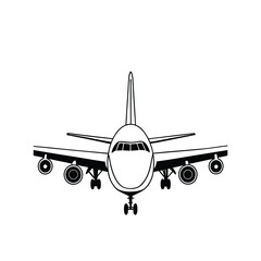    vector silhouette of a large passenger jet 