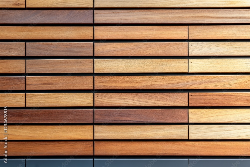 Poster wooden wall design with varying shades showcasing natural texture and craftsmanship in modern archit