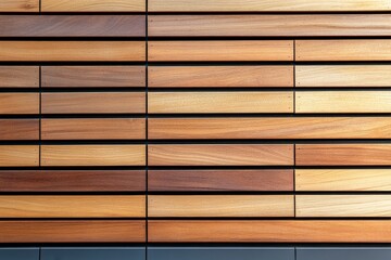 Wooden wall design with varying shades showcasing natural texture and craftsmanship in modern architecture