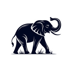 Obraz premium elephant silhouette vector line art logo design