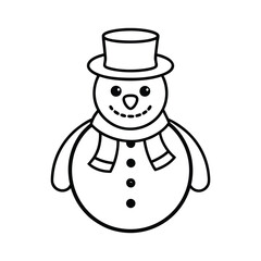 snowman with hat and scarf