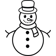 snowman with hat and scarf