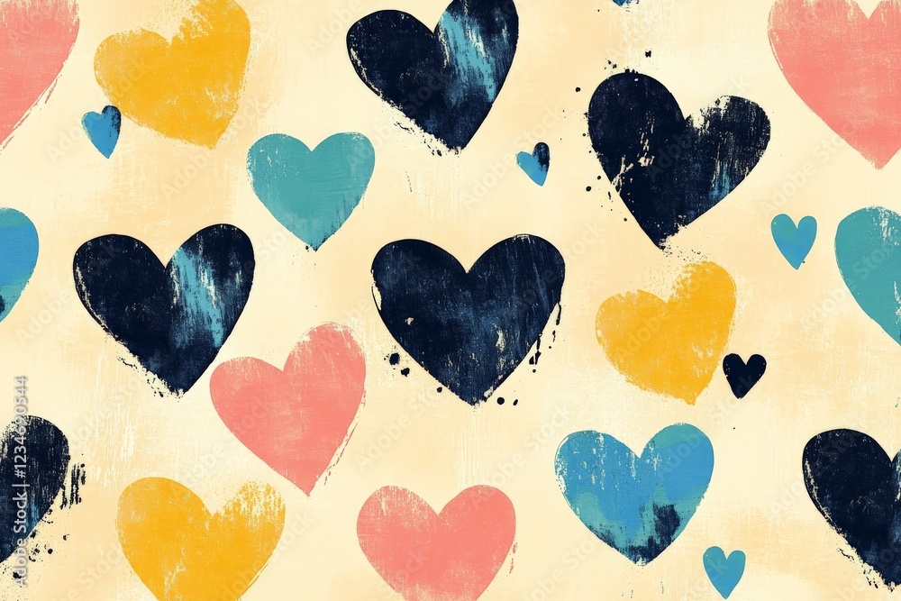 Aufkleber colorful heart patterns create a cheerful backdrop for various creative projects and celebrations