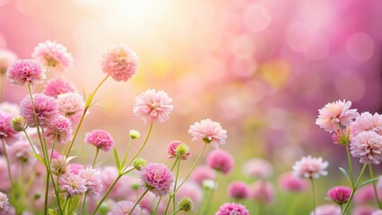 Fototapeta premium Delicate flowers blooming in a soft pink garden, gentle, serene, gentle, serene, nature