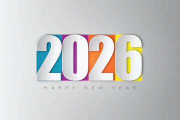 happy new year 2026 colorful background