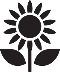Fototapeta premium Sun flower silhouette illustration vector .