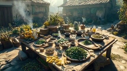 Natural Apothecary Preparation Station with Quality Mortar and Kit