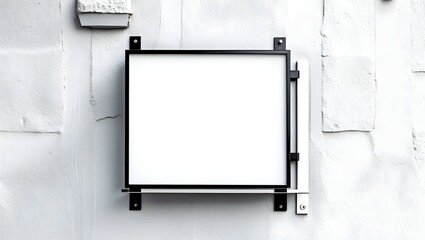 White empty outdoor business signage mock up to add company logo