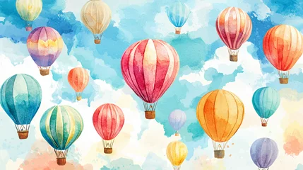Printed roller blinds seamless pattern with colorful balloons