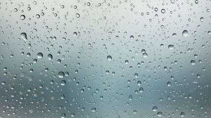 Close-up View of Rain Drops on a Glass Screen with a Dark Silver Background Creating a Moody Atmosphere in an Urban Setting