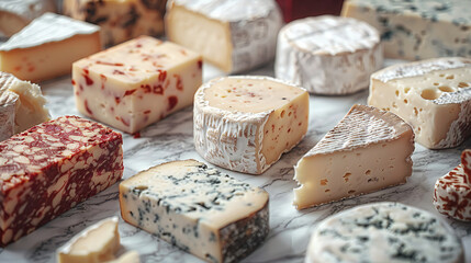 Types of Cheese on Transparent Background