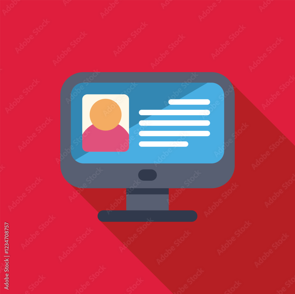 Wall mural personal profile information displayed on a computer monitor, featuring a user's photo and accompany