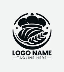 Bakery Beret Logo Design, Chef Hat Bakery Logo, French Bakery, Gourmet Bakery, Baking Logo