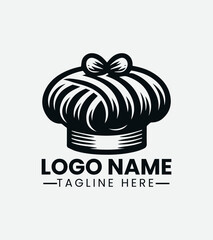 Bakery Beret Logo Design, Chef Hat Bakery Logo, French Bakery, Gourmet Bakery, Baking Logo