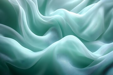 Obraz premium Abstract Draped Aqua Fabric Showing Soft Waves