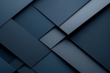 Fototapeta premium Modern geometric design featuring overlapping dark blue layers in a structured pattern on a flat surface