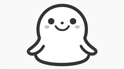 Happy cartoon seal pup illustration, white background, digital art, children's book