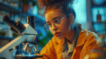 student working in laboratory
