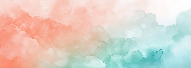 Fototapeta premium Soft and Dreamy Abstract Background with Gentle Hues of Orange, Coral, and Teal Blending Seamlessly for Creative and Artistic Use in Designs