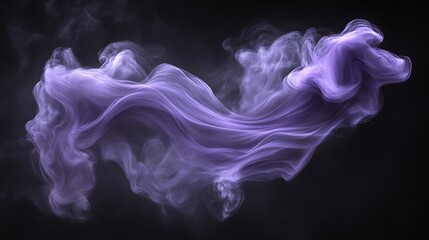 Fototapeta premium Abstract Lavender Smoke Swirling Design Against Dark Background