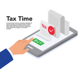 Pay tax online stock illustration