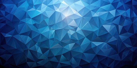 Obraz premium Abstract Geometric Pattern of Interlocking Blue Triangles with a Glowing Center