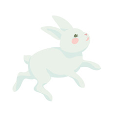 cute white rabbit easter bunny 