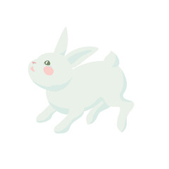 cute white rabbit easter bunny 