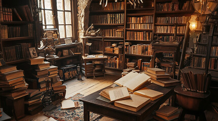 Obraz premium old books in library